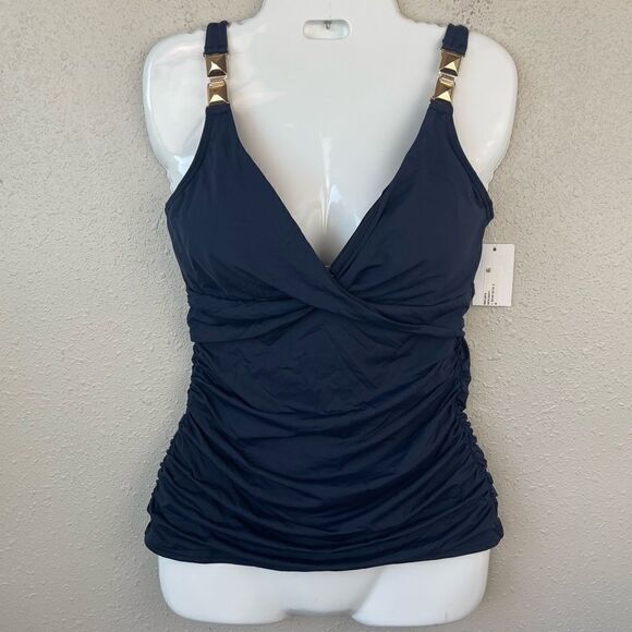 NWT MICHAEL Michael Kors Navy Blue Swim Tankini Size S - Picture 1 of 5